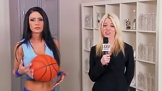 Post Game Climax for Brunette Basketball Star Jessica Jaymes