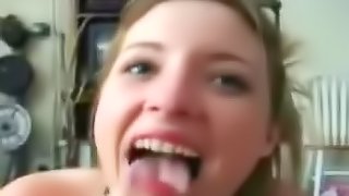 Cute girlfriend loves to swallow cum