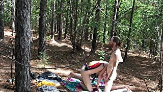 Sexy Hippies Fucking Outdoors In the Woods At A Festival