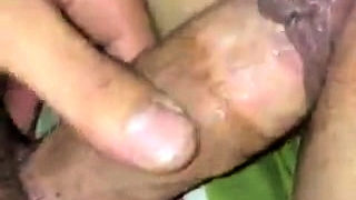 Mature wife fingers her cunt close Up