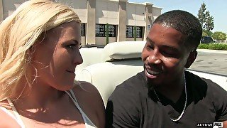 Sexy blonde Summer Day loves classic cars and big black cocks