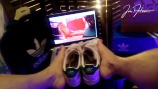 Twink Foot Fetish - Jon Arteen is a boy who loves Adidas sneakers, socks and feet on Apple laptop