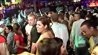 Party girls dancing and flashing their tits erotically