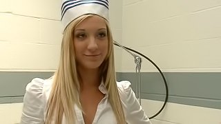 Cute blonde nurse gets her tight ass fucked hard