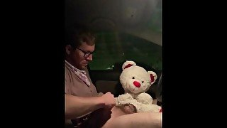Public Plushie Porn - Fucking My Teddy Bear in My Car in a Parking Garage at a Local College