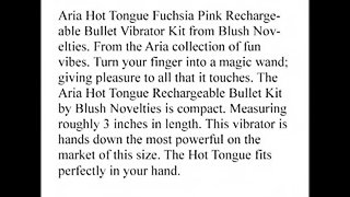 Aria Hot Tongue Rechargeable Bullet Kit Pink