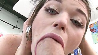 Appetizing blue eyed cutie Anastasia Rose got ass fucked hard after steamy POV deep throat