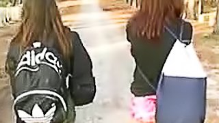 Hotties flash their asses in public