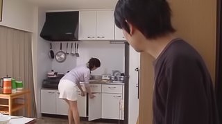 Busty Asian with perky nipples fucked on the floor