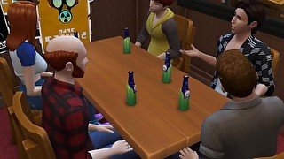 DDSims gangbanged in bar by husband's friends - Sims 4