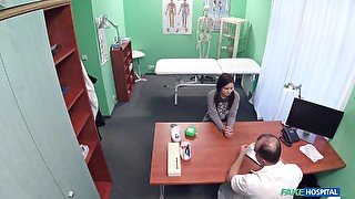 Natural tits model Anina Silk with pigtails gets fucked by the doctor