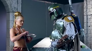 Beautiful princess allows the bounty hunter to penetrate her pussy
