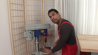 Black handyman knows how to meet her sexual needs