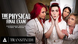 TRANSFIXED - PHYSICAL EXAM ORGY! With Doctor Dee Williams, TS Foxxy, Khloe Kay, & Jean Hollywood