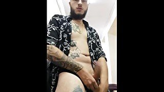 Russian guy Jerking off at work