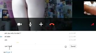 girl has cybersex with her bf on skype and masturbates with toys
