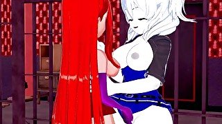 Female Sans has lesbian sex with Jessica Rabbit - Rule 34 Undertale Hentai.