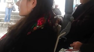 spy sexy teens in bus romanian