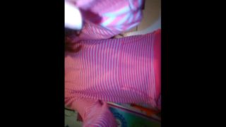 Hairy Pussy Onlyfans Fetish PAWG PinkMoonLust gets Dressed in a Cute Hot Pink Candy Striped Dress Up