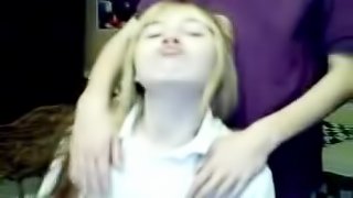 Cute Amateur Blkonde Teen Sucks Her Boyfriend's Dick in Webcam Show