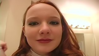 Redhead chick named Halo Crush gets ready for a date