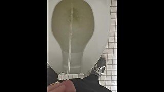 College twink piss in public dorm toilet