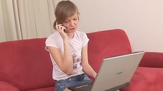 Nasty teen Alena sucks a cock before and after sex