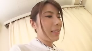 Captivating Japanese chick gives a nice blowjob to her man