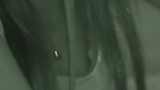 Amateur voyeur tries to film boobies downblouse.
