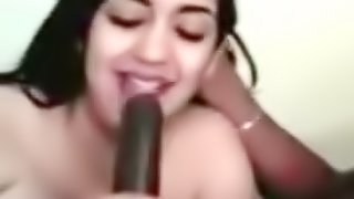 Dark cock pumps her wet pussy