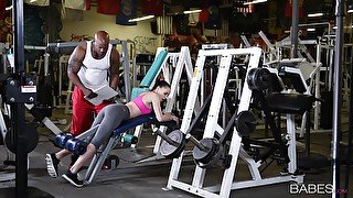 Fit chick Tiffany Star gets fucked by a black dude in the gym