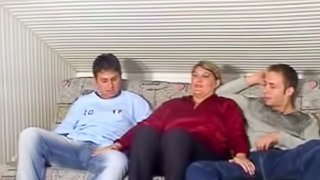 Relaxed TV Watching Turned Into Hardcore Threesome Fucking