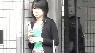 Public boob sharking of an adorable Japanese chick