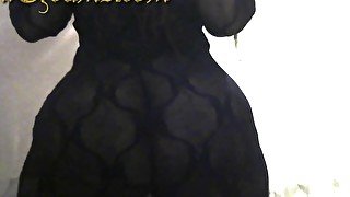 Short Thick Thighs Phat Ass Clapping Black Lace Lingerie Dress Cami Creams