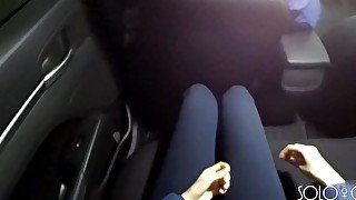 Uber driver almost caught me while I play pussy, public masturbating