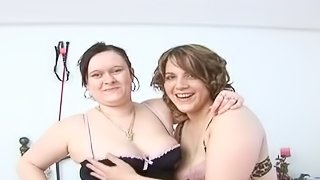Horny fat lesbians fuck each other with their favorite dildos