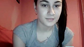 Hot Romanian teen teasing on the webcam