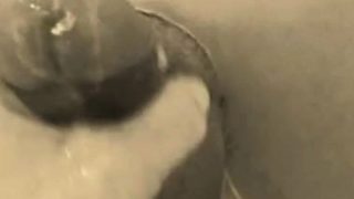 homemade gloryhole handjob with big cumshot