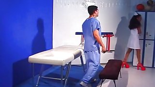 Hot Nurse Examines A Patient And Makes Him To Fuck Her