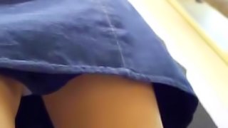 Hot outdoor upskirt with a sensual beauty