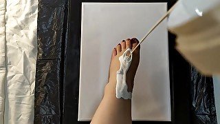 Compilation - Liquid art paint pouring over FEET