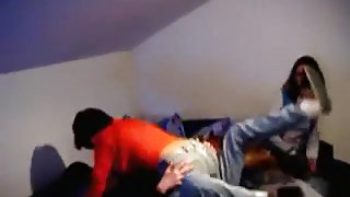 College kids personal orgy in room