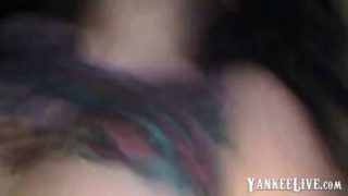 Inked up teen webcam fuck session