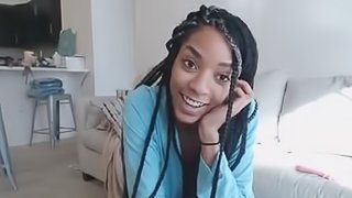 Sexy ebony masturbating on cam