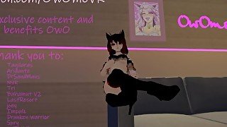 Virtual cam girl puts on a show for you in vrchat ❤️Intense moaning and squirming~ [Devil Cosplay]