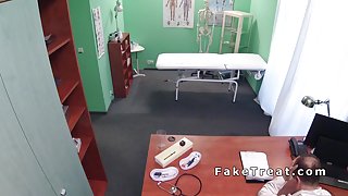 Milky skin redhead patient bangs doctor in hospital