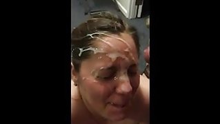 Cum facial drenched