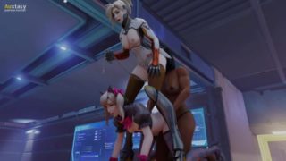 D.Va x Mercy x Pharah - Overwatch threesome