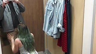 Risky Public Dressing Room BlowJob By Pawg At The Mall POV