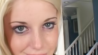 Beautiful blonde hottie gets pussy screwed by a huge black cock